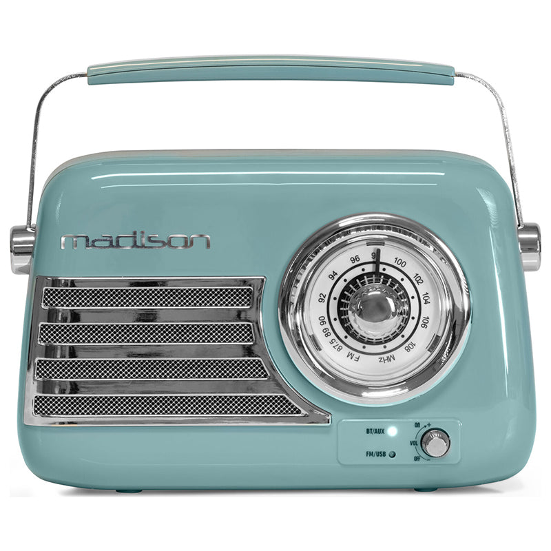 RADIO FM PORTABIL NOSTALGIA 30W CU FUNCTIE BLUETOOTH/AUX -ALBASTRU