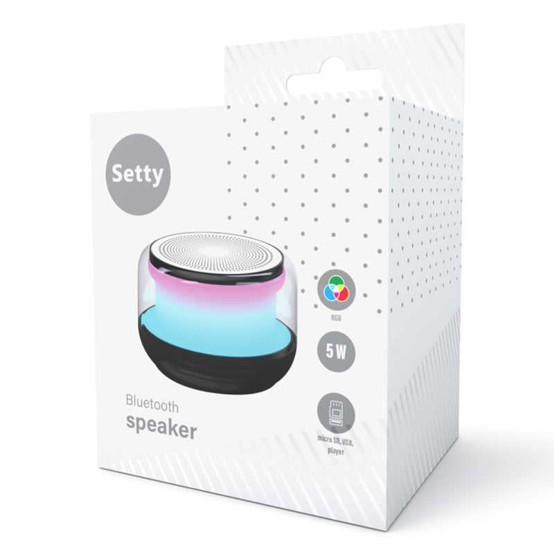 BOXA BLUETOOTH 5W CU RGB SI FM - NEGRU