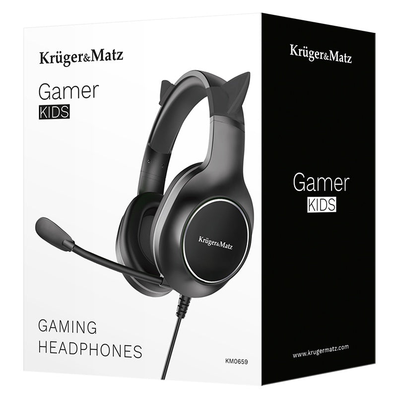 CASTI GAMER KIDS KRUGER&MATZ NEGRU  KM0659
