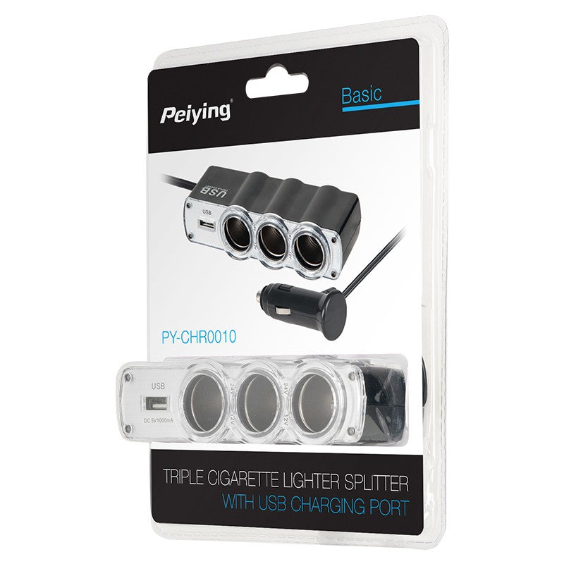 Splitter Bricheta Auto X3 cu USB si Cablu