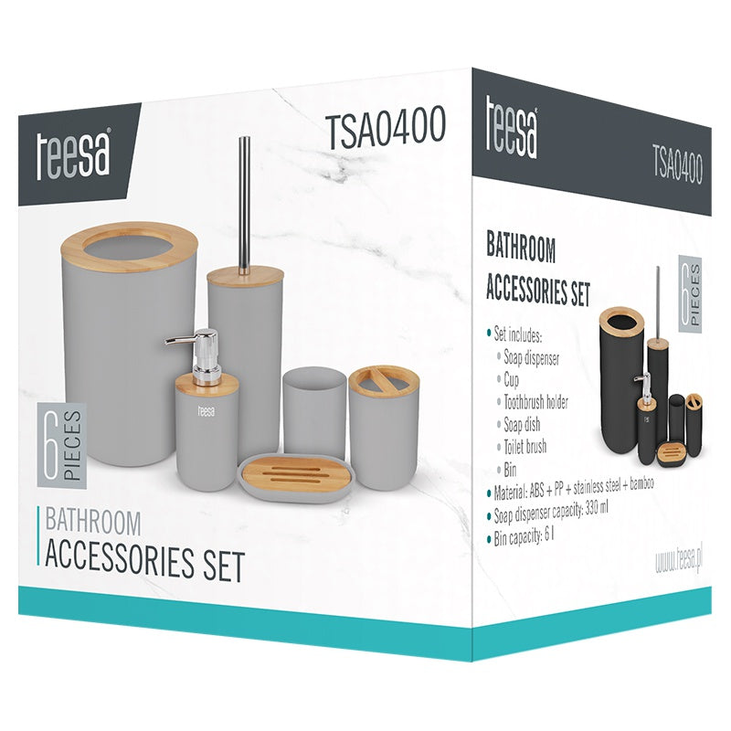 Set 6 Accesorii Baie Negru