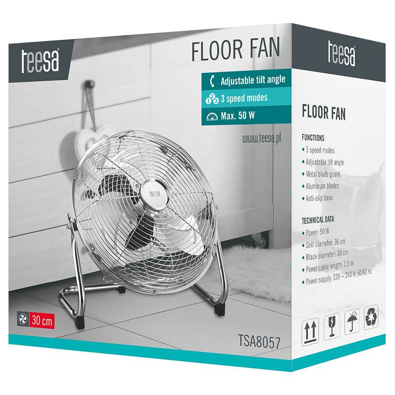 Ventilator Podea 30cm 3 Viteze 50W
