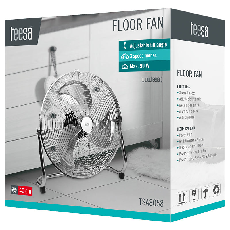 Ventilator Podea 40cm 3 Viteze 90W